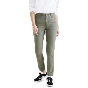Dockers Women's Slim Fit High Rise Jean Cut Pants, Camo Green, 26